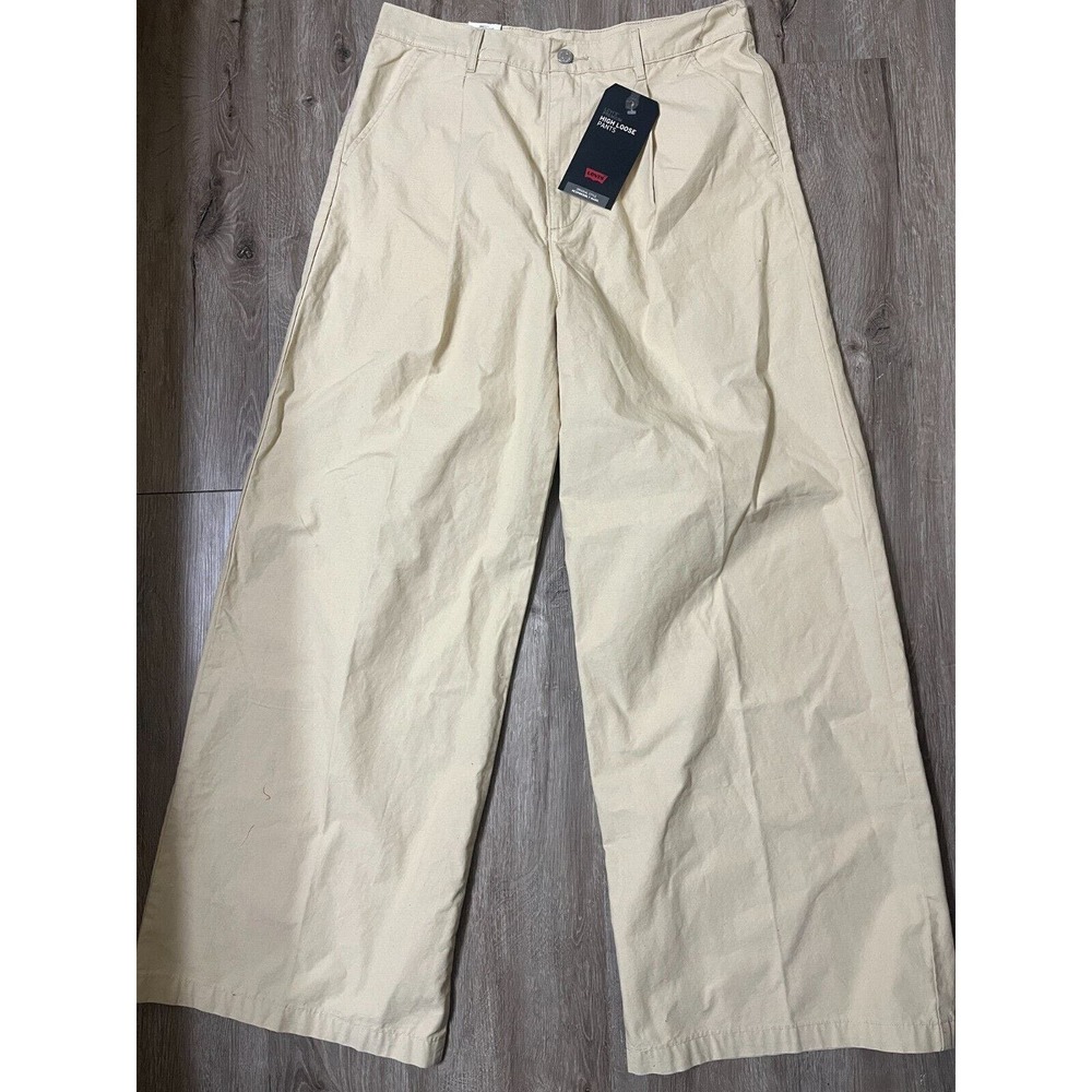 Levi’s Women’s Pleated High Loose Pants Beige Size 32X32 NWT